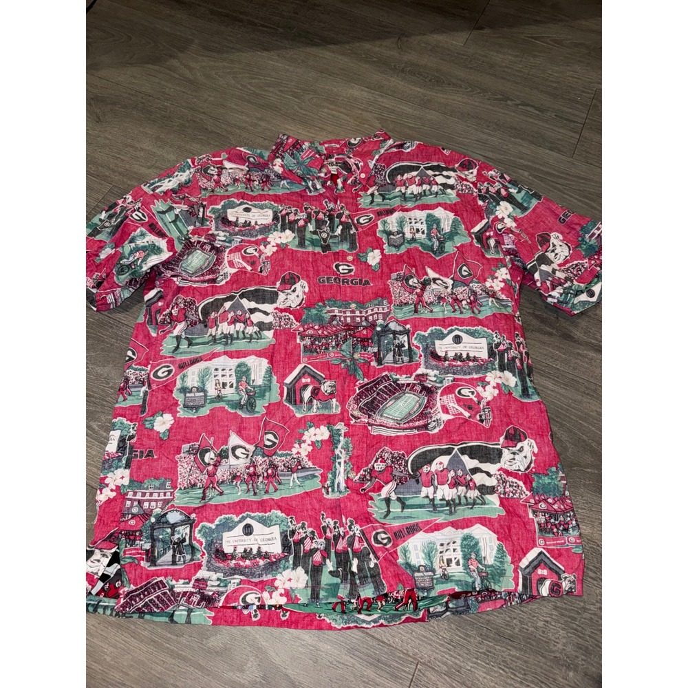 Reyn Spooner University of Georgia Bulldogs Hawaiian Shirt Men 3XL Red NCAA UGA
